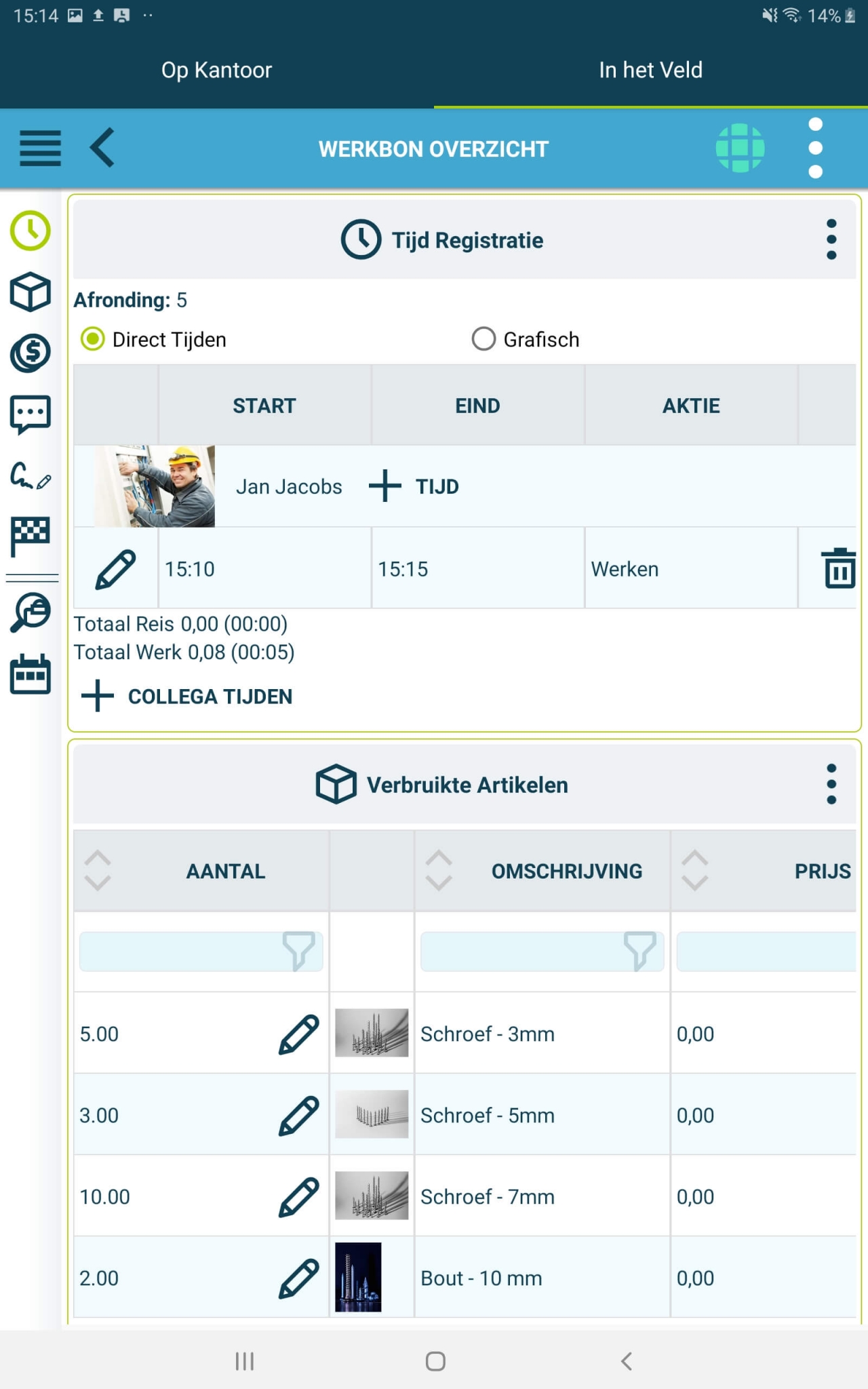 Digitale werkbon app